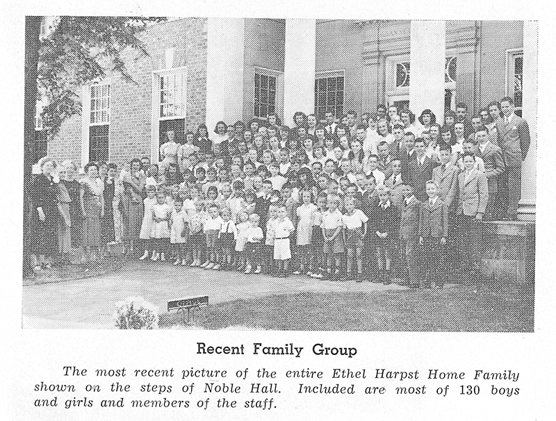 Historical picture of children from the Ethel Harpst Home
